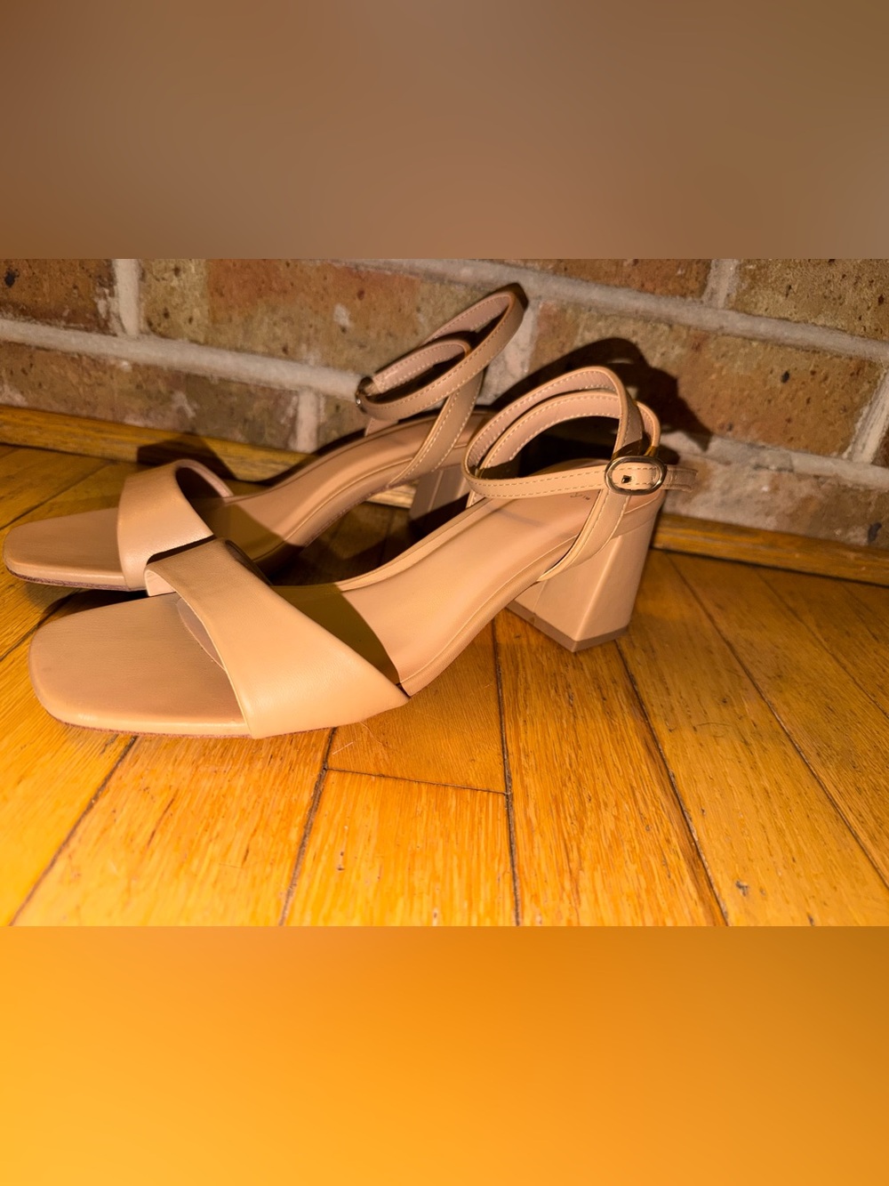 a new day Nude Block Heel Ankle-Strap Sandals